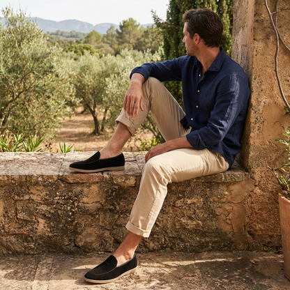 Mocasines Hombre Piel Diseño Minimalista Suela Contraste