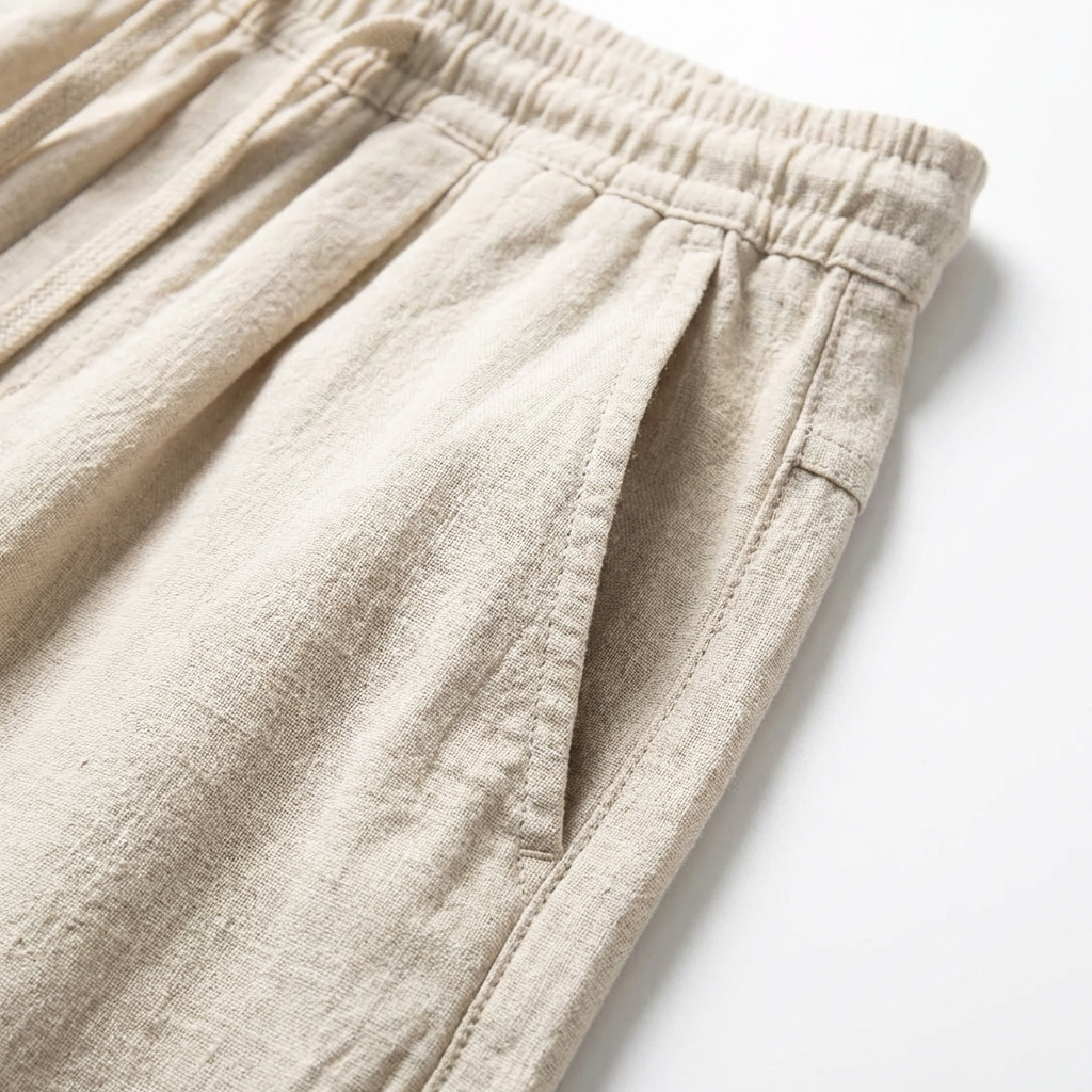 Pantalones Harem Hombre de Algodón Cintura Elástica Ajustable