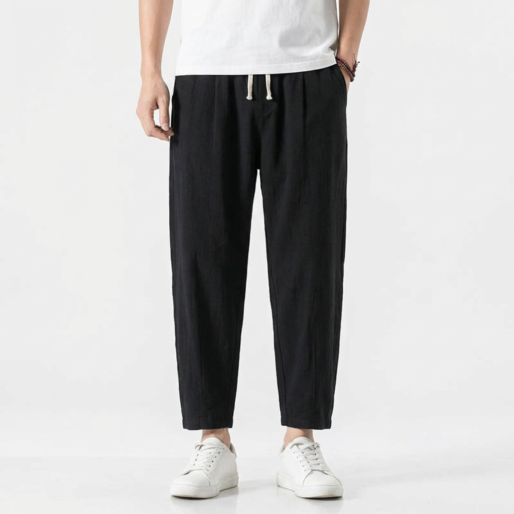 Pantalón Harem Hombre Algodón Cintura con Cordón Corte Holgado - Mavetta