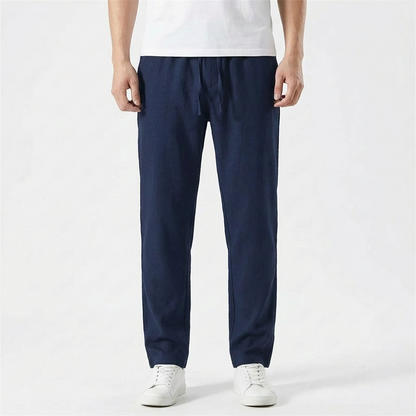 Pantalón Hombre Algodón Cintura con Cordón Pernera Recta Casual