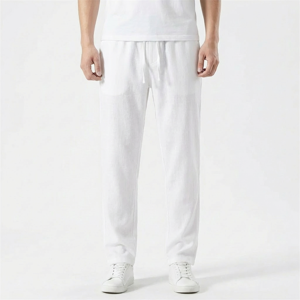 Pantalón Hombre Algodón Cintura con Cordón Pernera Recta Casual
