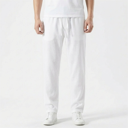 Pantalón Hombre Algodón Cintura con Cordón Pernera Recta Casual