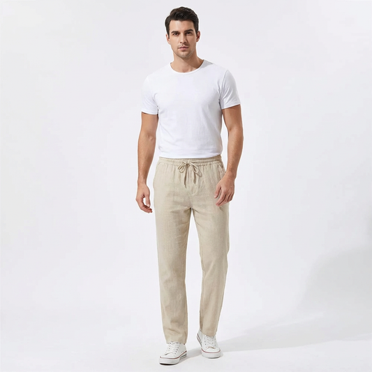 Pantalón Hombre Algodón Cintura con Cordón Pernera Recta Casual - Mavetta