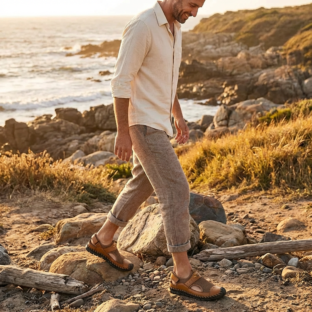 Sandalias Cerradas Hombre Diseño Calado Puntera Reforzada Outdoor