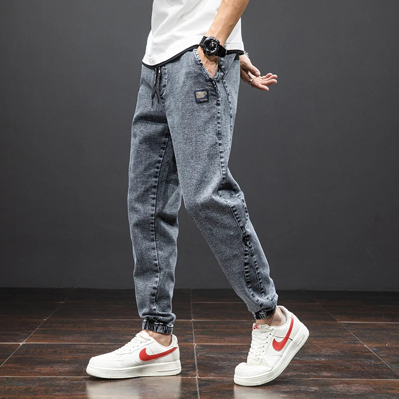 Pantalones Jogger Hombre de Mezclilla con Cordón Ajustable