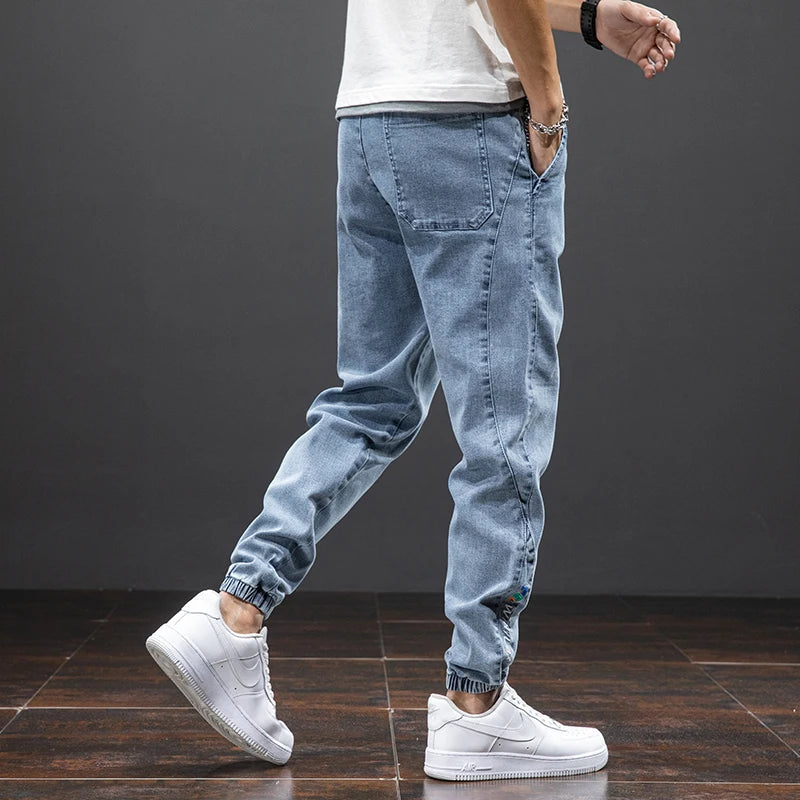 Pantalones Jogger Hombre de Mezclilla con Cordón Ajustable