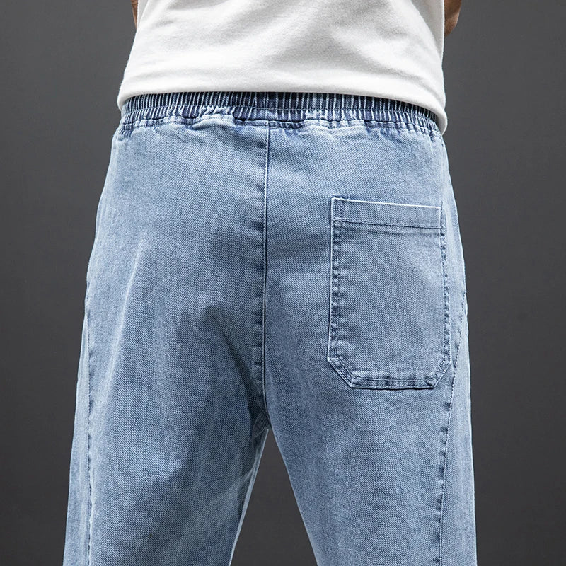 Pantalones Jogger Hombre de Mezclilla con Cordón Ajustable