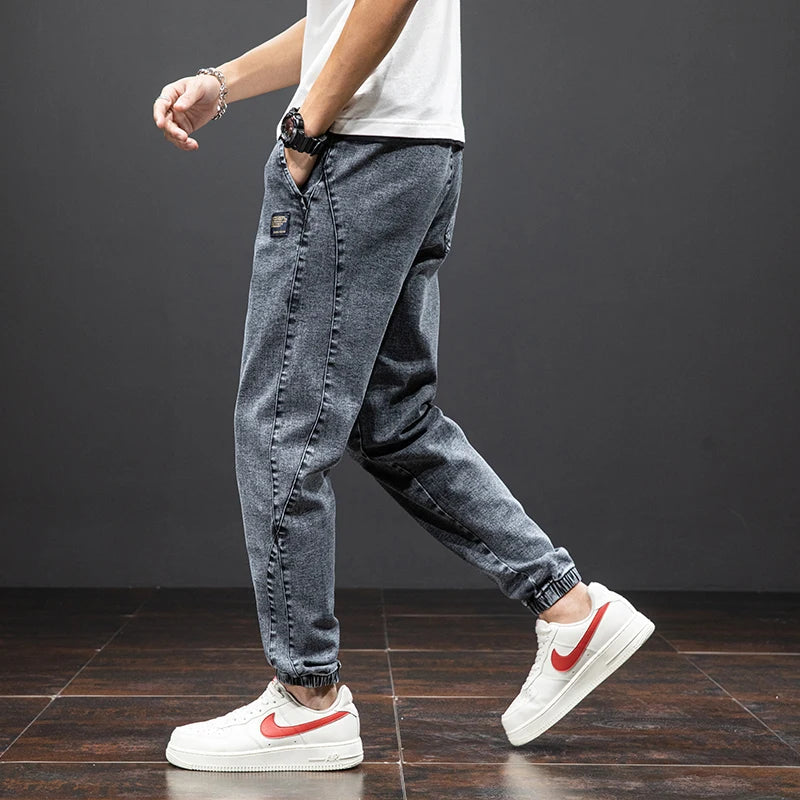 Pantalones Jogger Hombre de Mezclilla con Cordón Ajustable