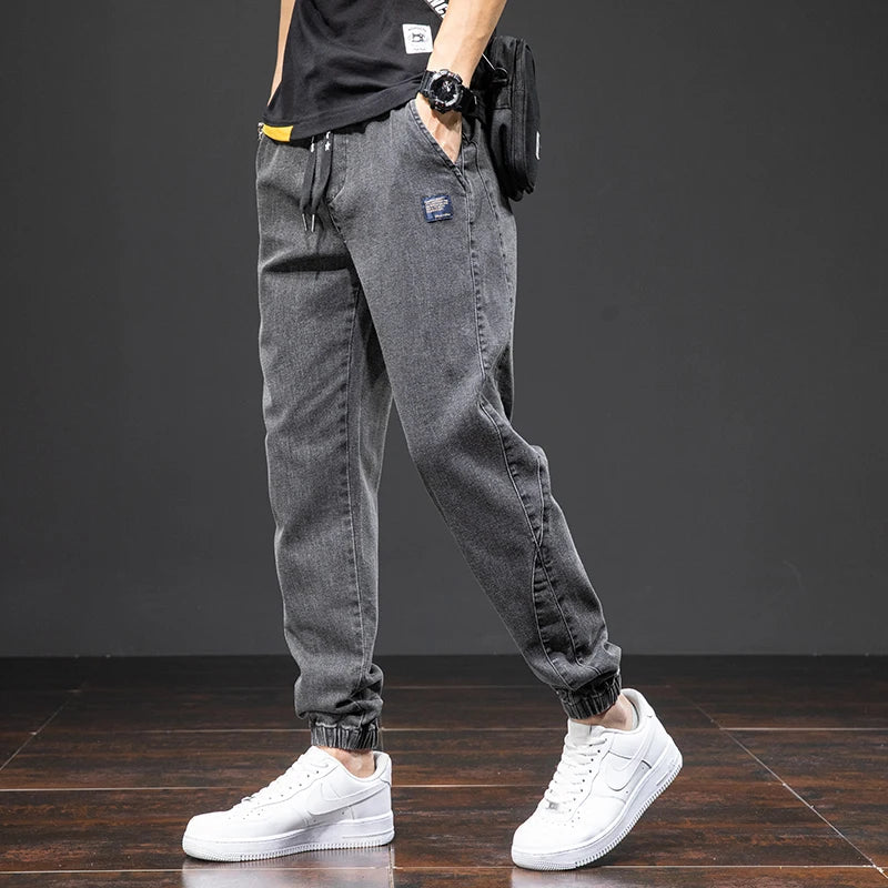 Pantalones Jogger Hombre de Mezclilla con Cordón Ajustable