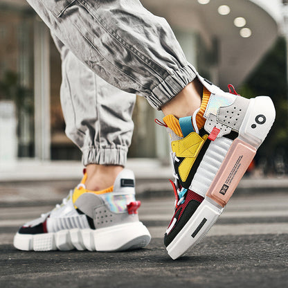 Zapatillas Deportivas Hombre Diseño Futurista Suela Gruesa