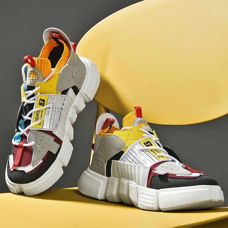 Zapatillas Deportivas Hombre Diseño Futurista Suela Gruesa