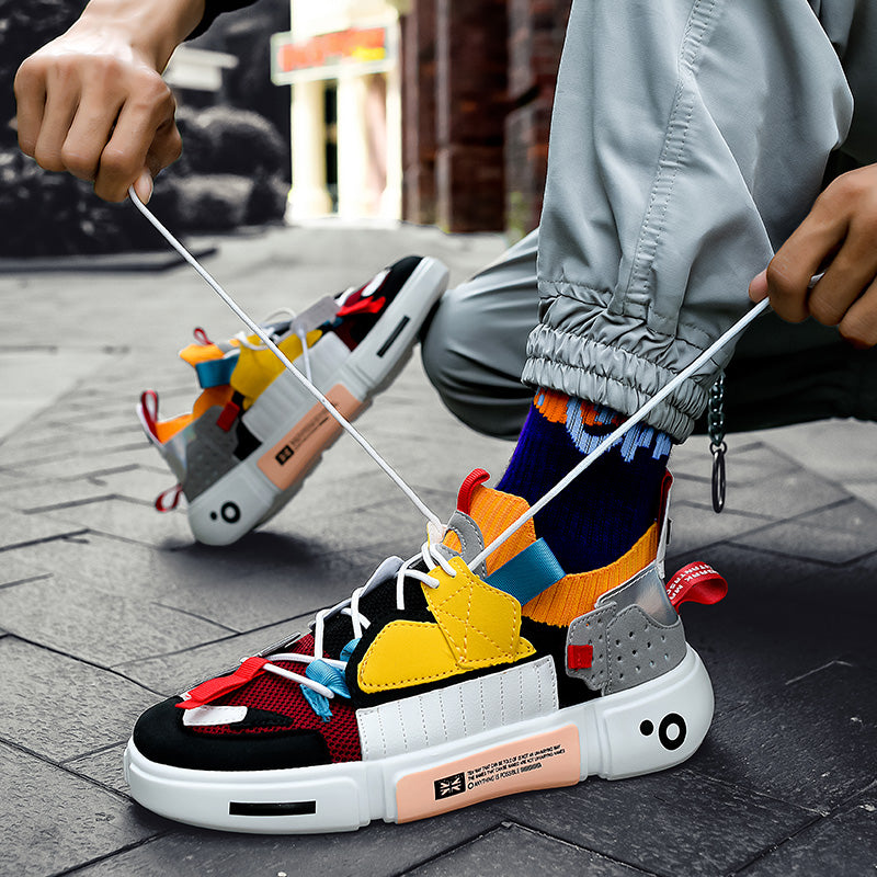 Zapatillas Deportivas Hombre Diseño Futurista Suela Gruesa