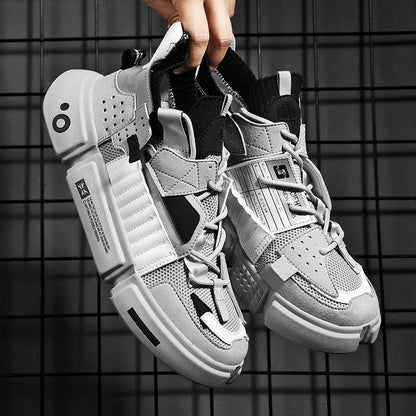 Zapatillas Deportivas Hombre Diseño Futurista Suela Gruesa