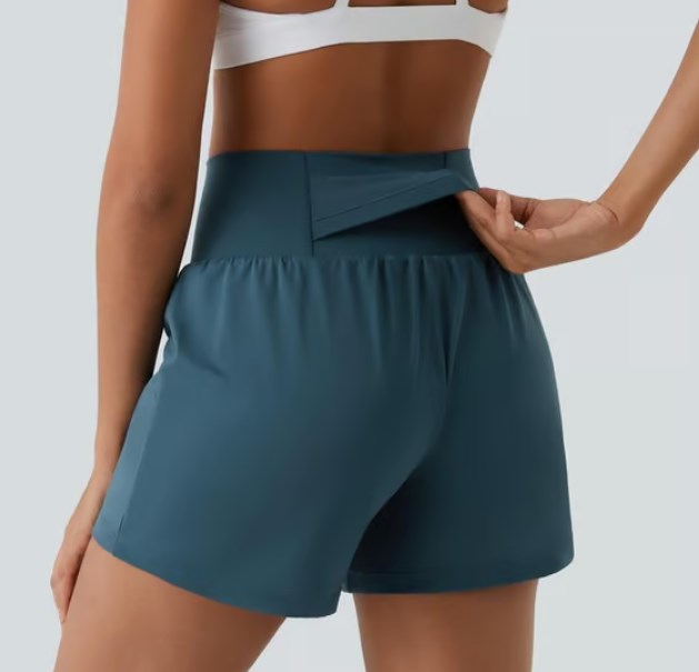 Short deportivo mujer Algodón Cintura Alta Bolsillos