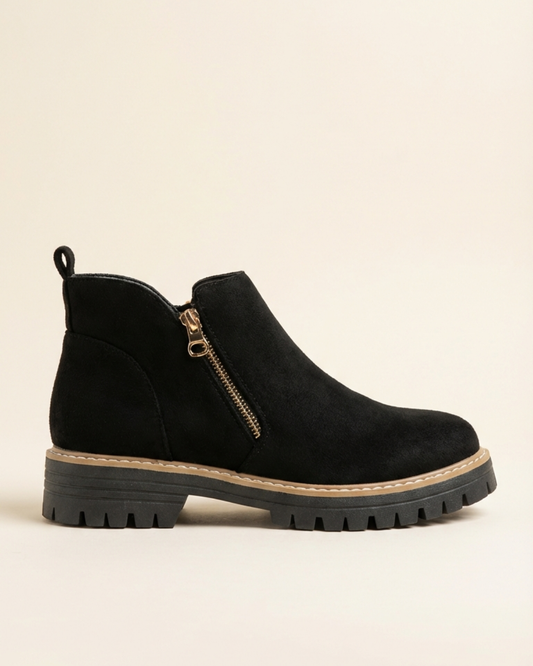 Botines Mujer Puntera Redonda Cremallera Lateral - Mavetta