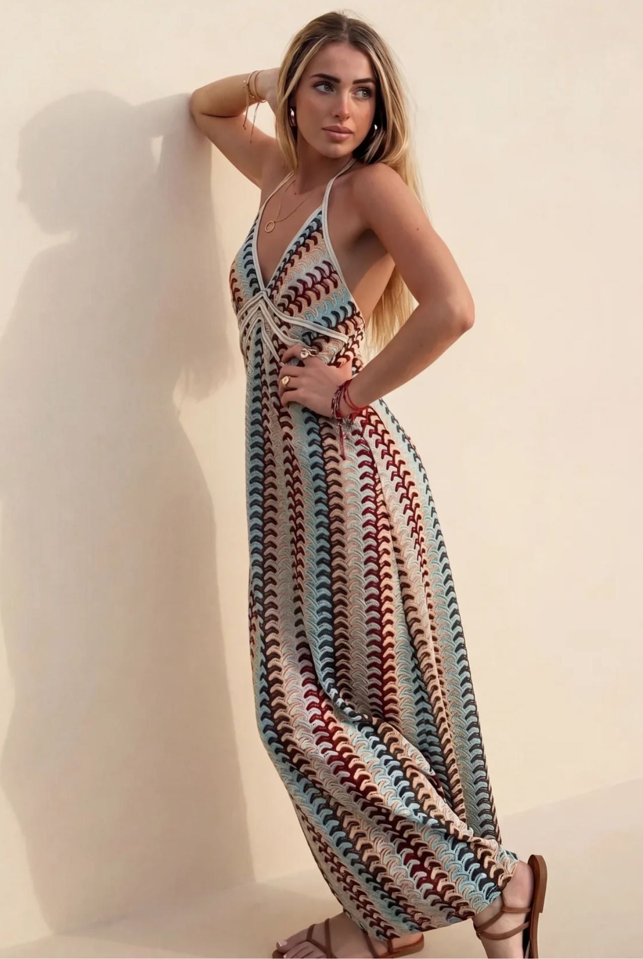 Vestido largo Mujer de crochet ajustado - Mavetta