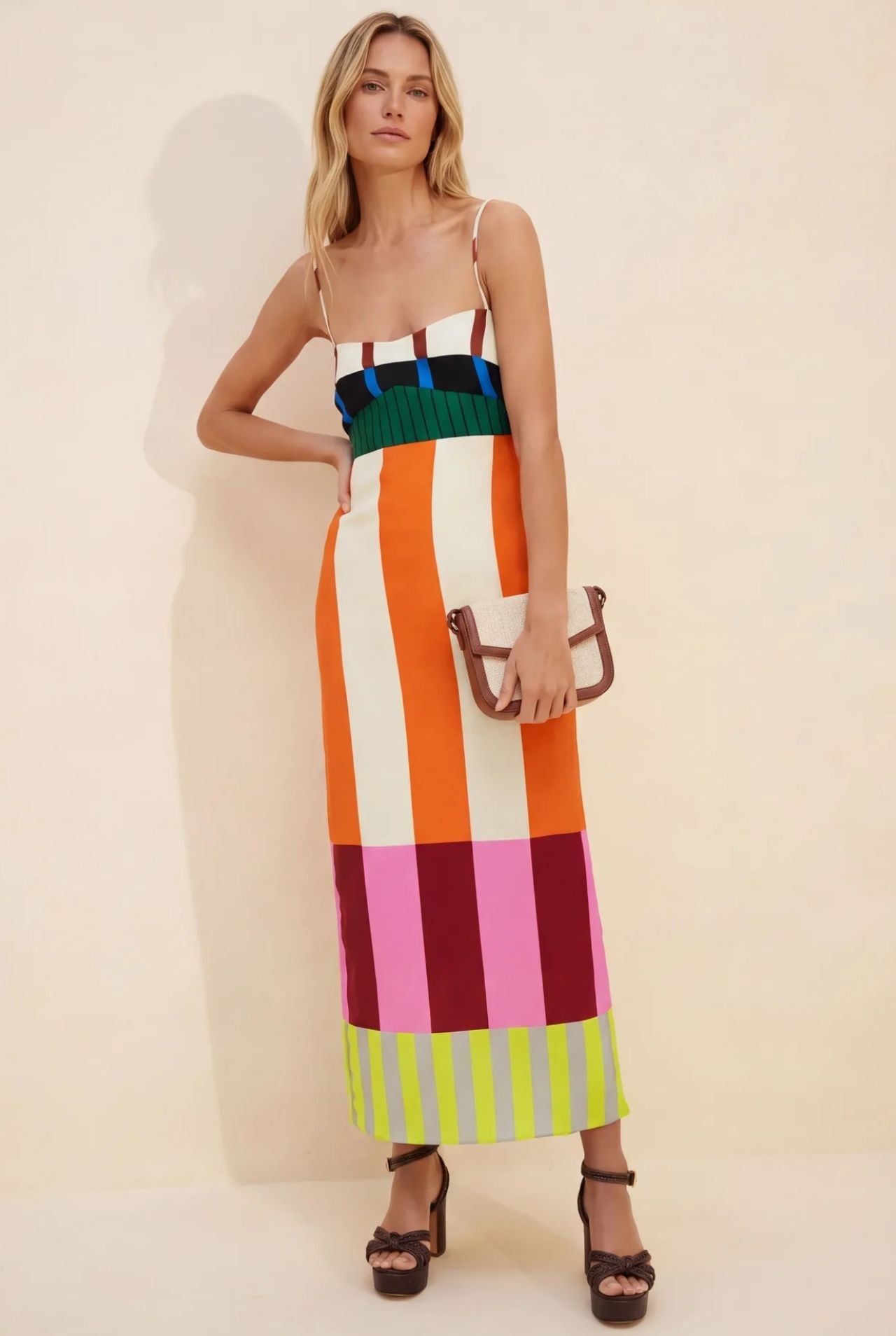 Vestido largo mujer corte recto - Mavetta