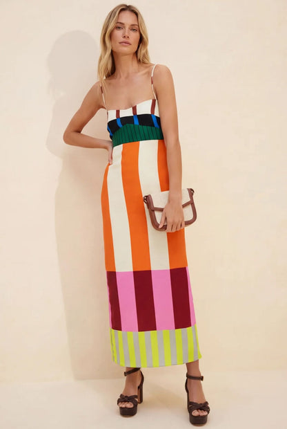 Vestido largo mujer corte recto - Mavetta