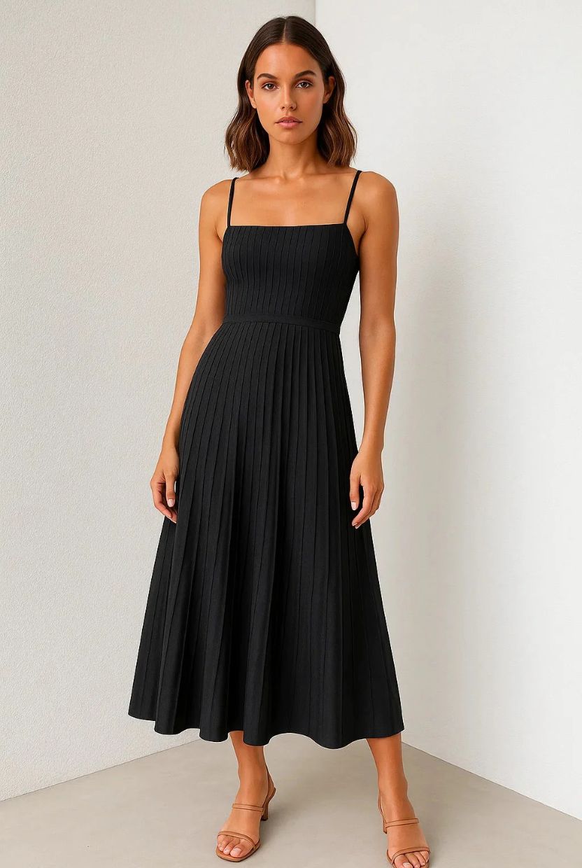 Vestido Midi Mujer Largo Ajuste Marina