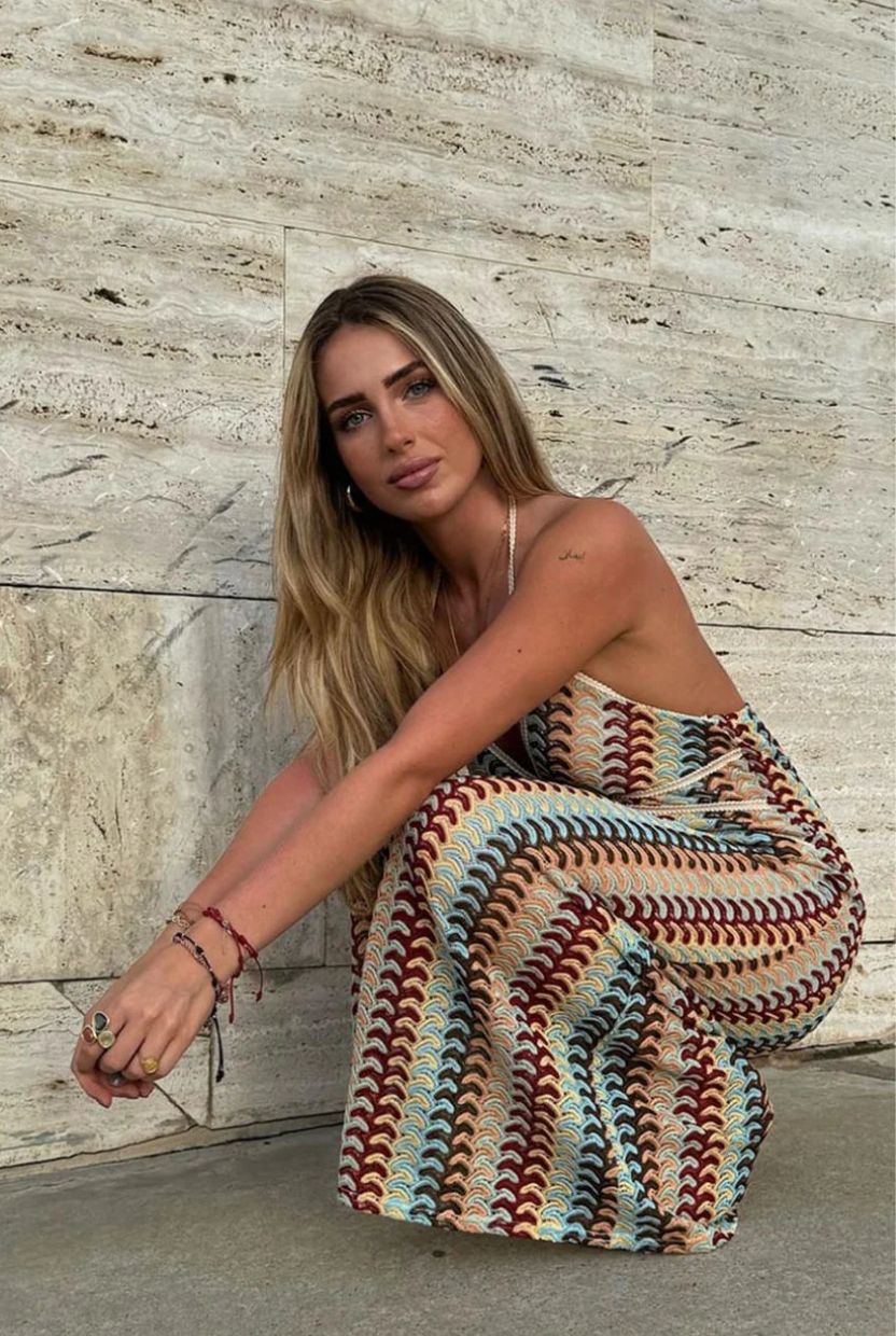 Vestido largo Mujer de crochet ajustado