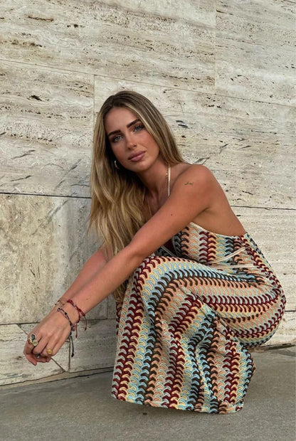 Vestido largo Mujer de crochet ajustado