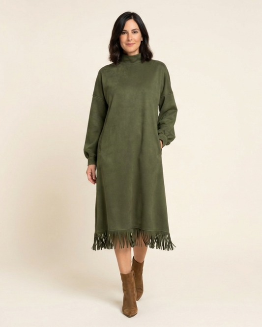 Vestido Mujer Fluido de Ante Sintético - Mavetta