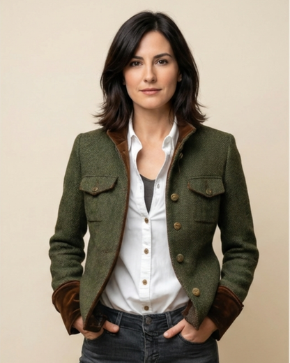 Chaqueta Mujer Elegante con Detalles de Terciopelo - Mavetta