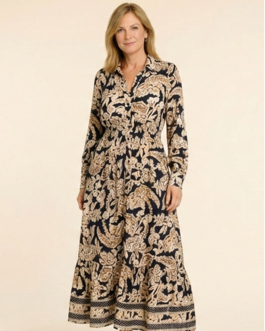 Vestido camisero mujer de tela ligera estilo vintage - Mavetta
