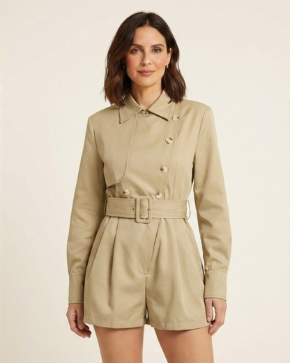 Mono Mujer Gabardina Estilo Asimétrico - Mavetta