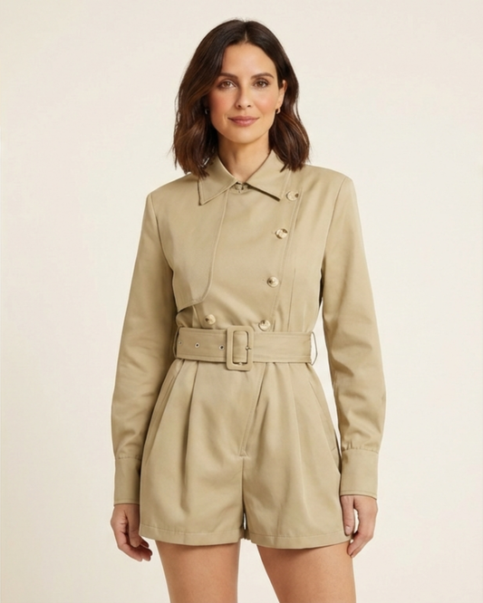 Mono Mujer Gabardina Estilo Asimétrico - Mavetta
