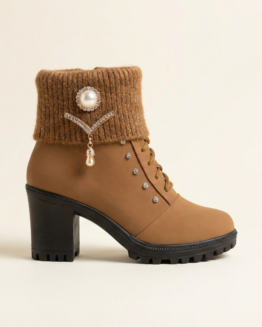Botas Mujer Tacón Grueso Forro Cálido - Mavetta