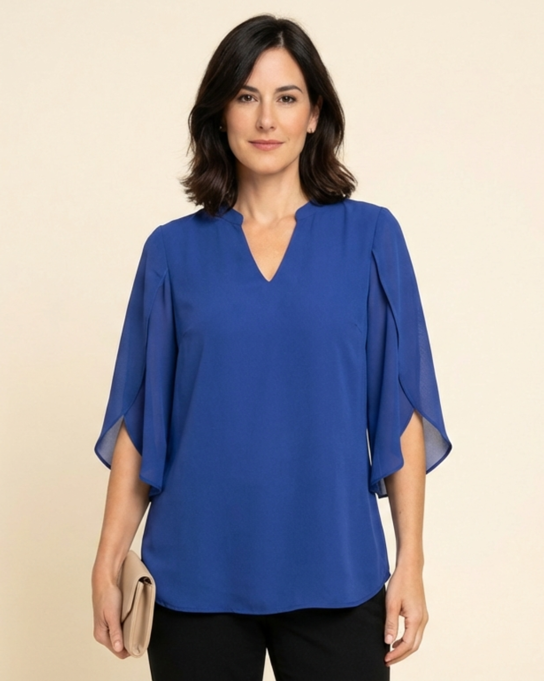 Blusa Mujer de Gasa Chiffon Escote en V - Mavetta