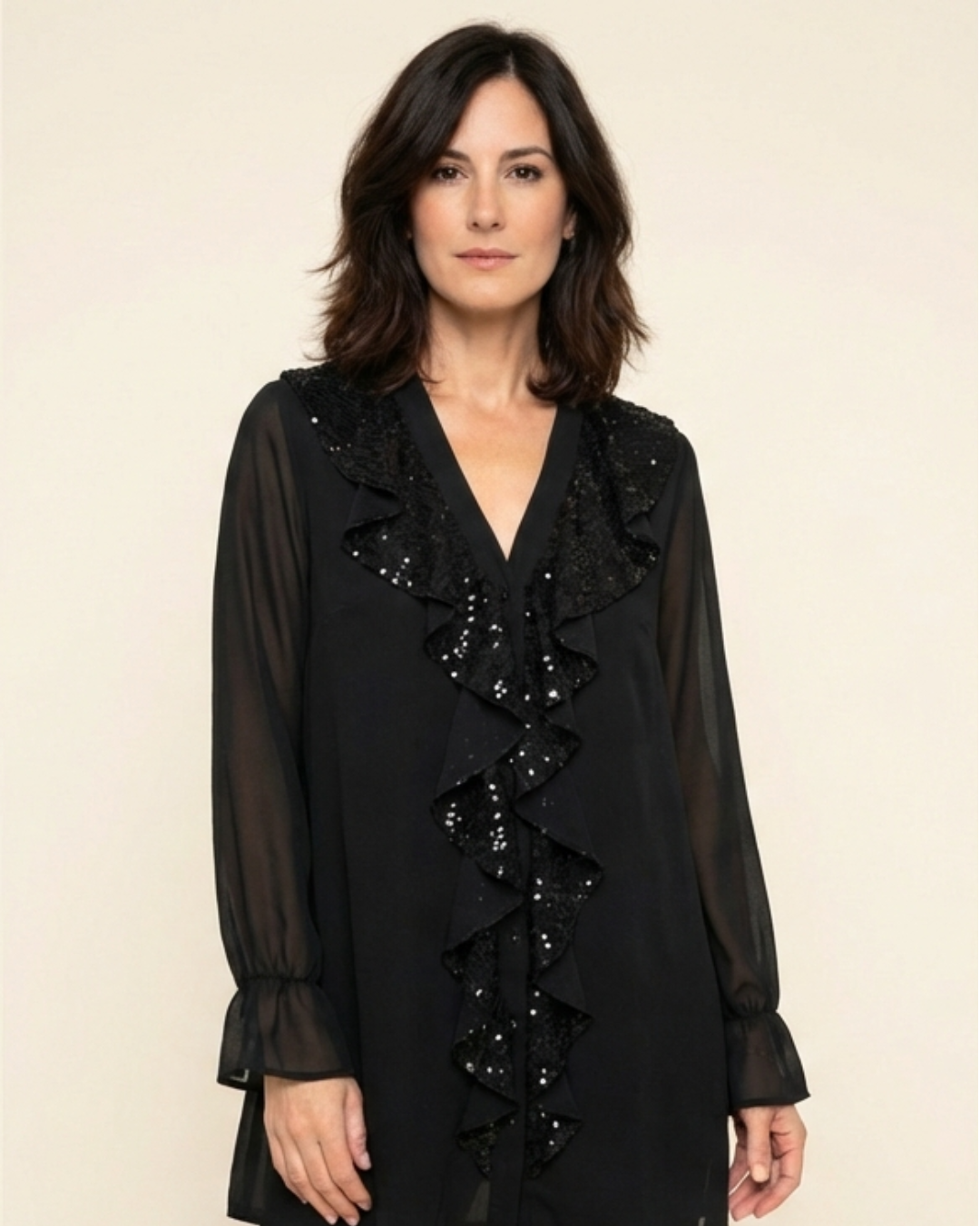 Blusa Mujer Elegante con Detalle de Volantes - Mavetta