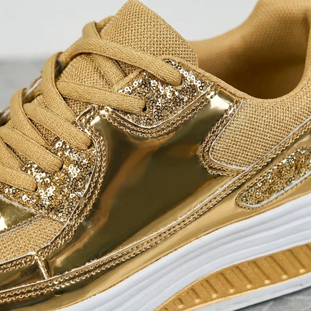 Zapatillas Mujer Plataforma Brillantes Glitter