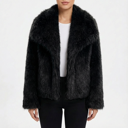 Chaqueta Corta Mujer Imitación Piel Ajuste Slim
