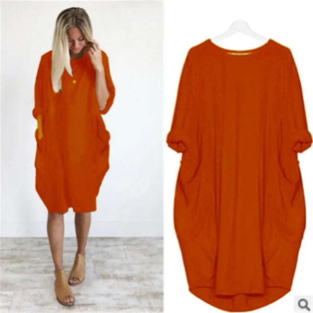 Vestido corto mujer tejido ligero estilo oversize relajado
