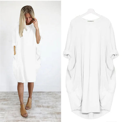 Vestido corto mujer tejido ligero estilo oversize relajado