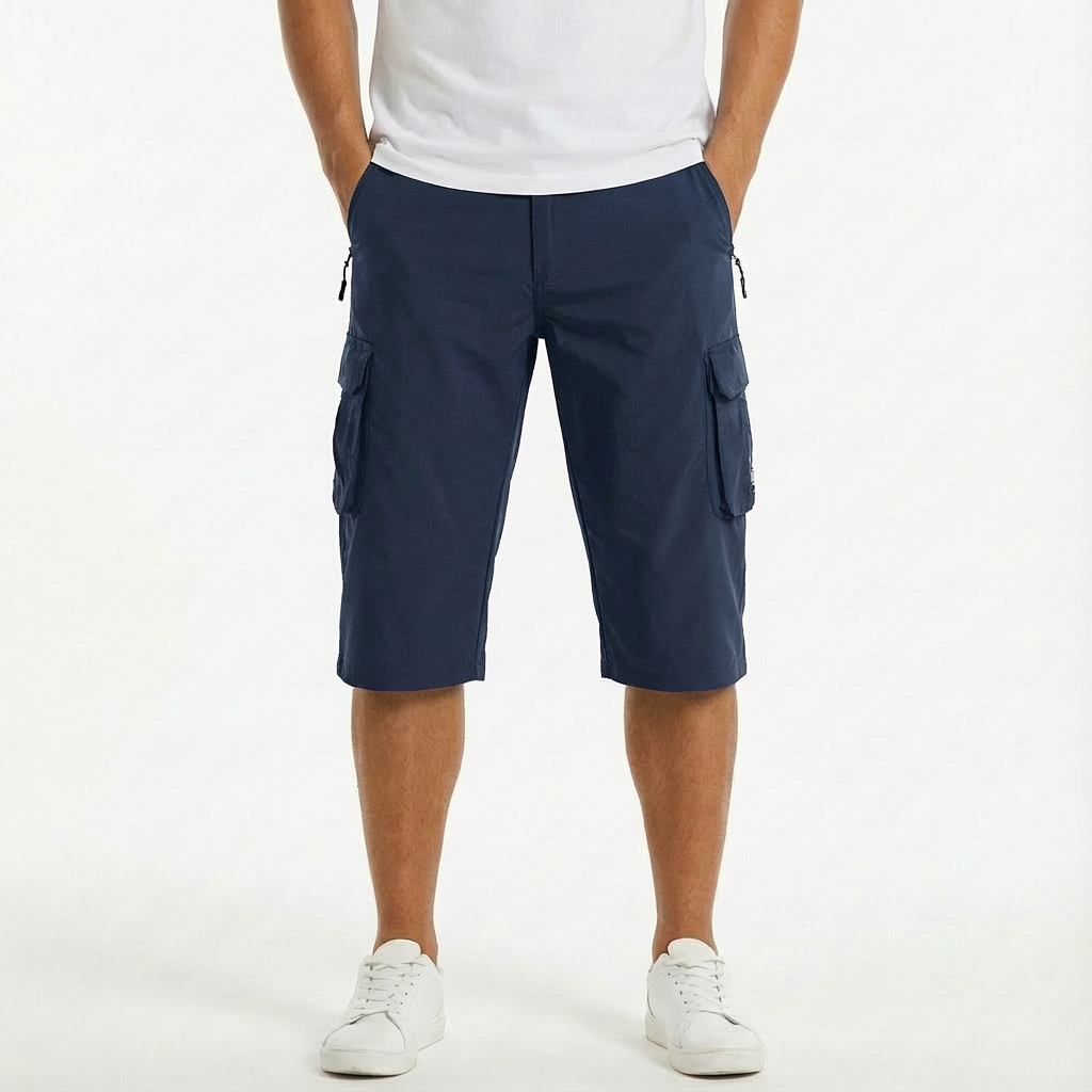 Pantalones Cortos Cargo Hombre Algodón Ajuste Utilitario