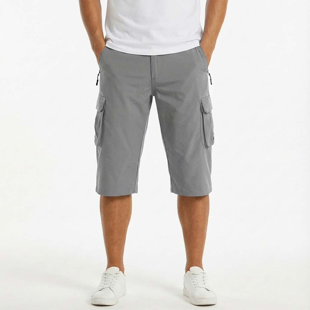 Pantalones Cortos Cargo Hombre Algodón Ajuste Utilitario