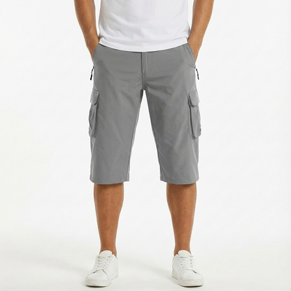 Pantalones Cortos Cargo Hombre Algodón Ajuste Utilitario