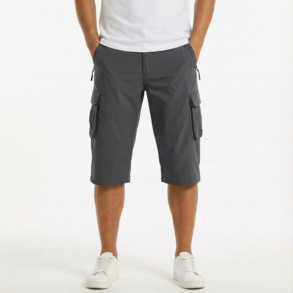 Pantalones Cortos Cargo Hombre Algodón Ajuste Utilitario