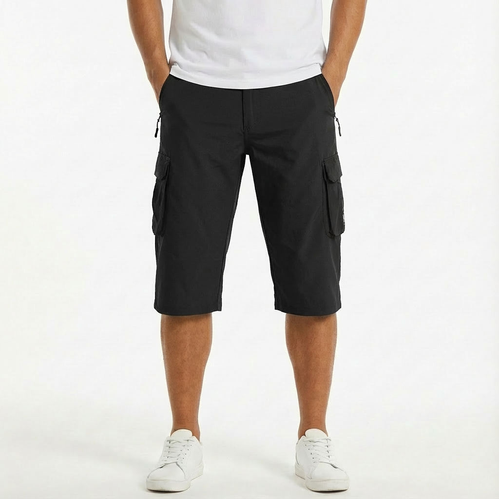 Pantalones Cortos Cargo Hombre Algodón Ajuste Utilitario