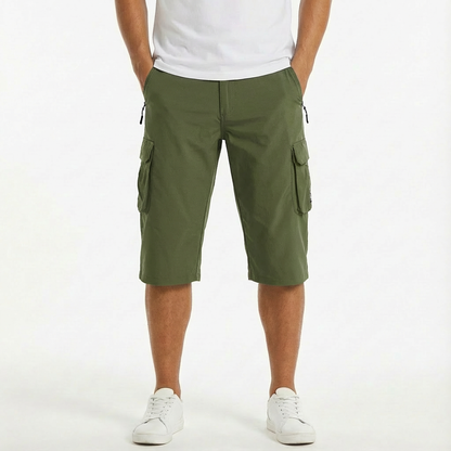 Pantalones Cortos Cargo Hombre Algodón Ajuste Utilitario