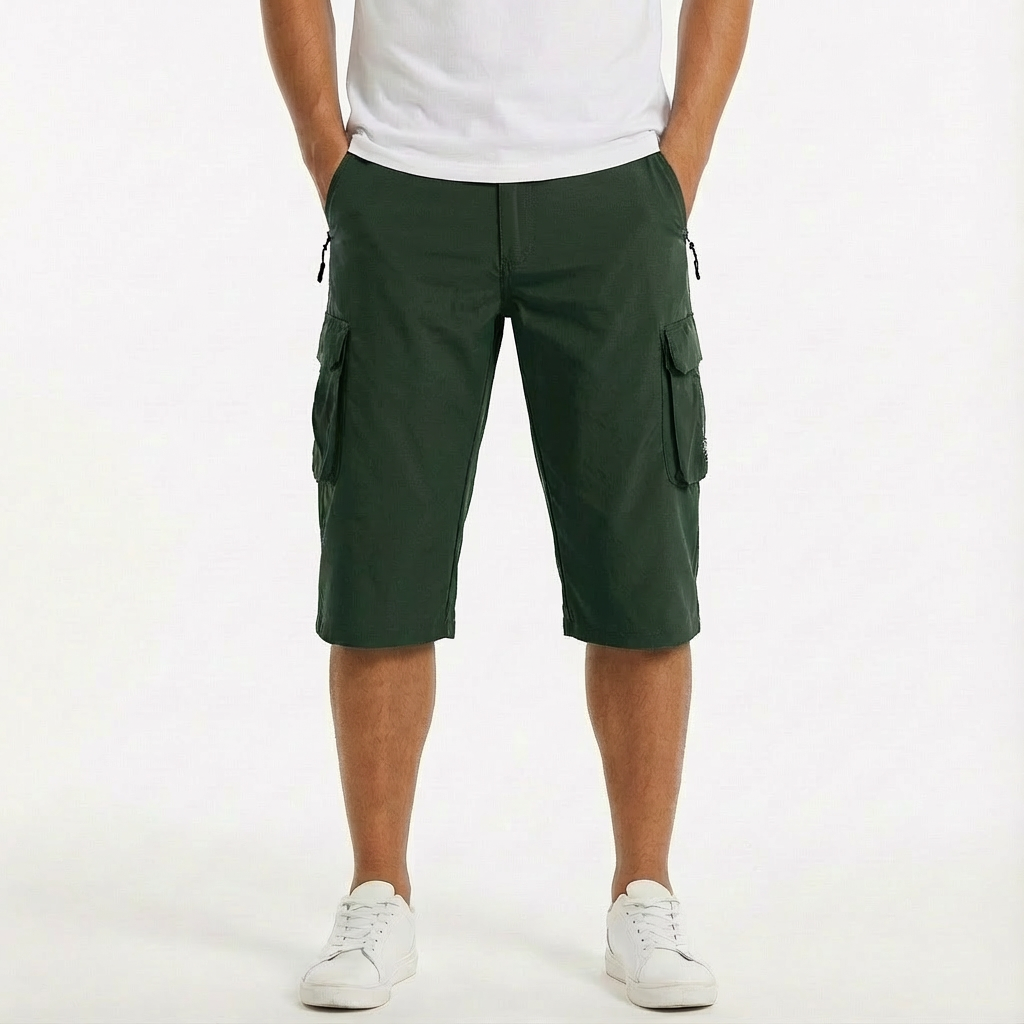 Pantalones Cortos Cargo Hombre Algodón Ajuste Utilitario