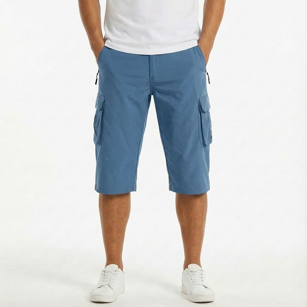 Pantalones Cortos Cargo Hombre Algodón Ajuste Utilitario