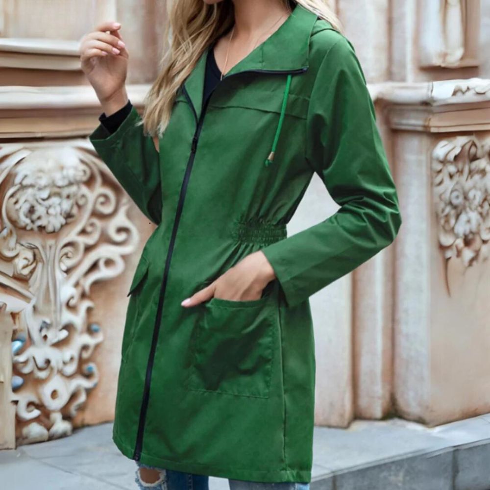 Trench coat mujer impermeable corte ajustado