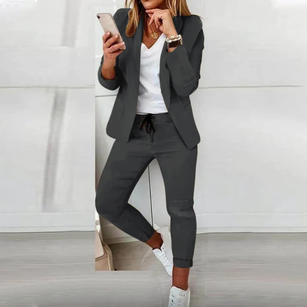 Conjunto Mujer Casual Primavera Blazer y Joggers Comodos