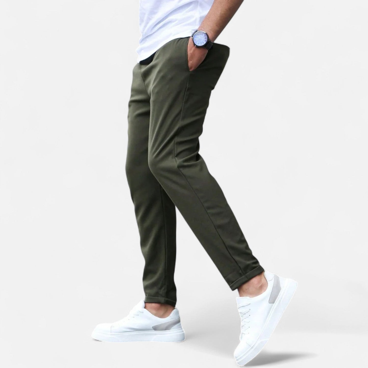 Pantalones Hombre Elastico Confort Ajuste Moderno