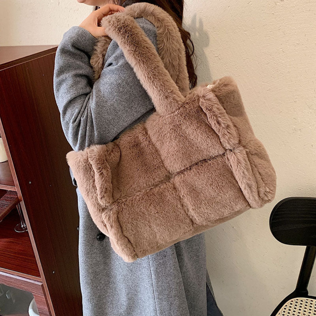 Bolso Shopper Mujer Pelo Sintético Asa Hombro Grande