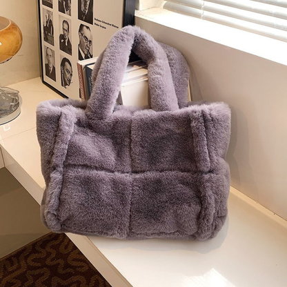 Bolso Shopper Mujer Pelo Sintético Asa Hombro Grande